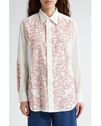 Bode - Crossvine Beaded Cotton Button-up Shirt - Lyst