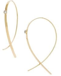 Lana Jewelry - 14K Small Flat Upside Down Diamond Hoop Earrings - Lyst