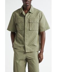 Givenchy - Boxy Monogram 72 Embossed Short Sleeve Button-Up Shirt - Lyst