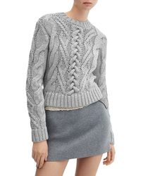 Mango - Metallic Braided Cable Sweater - Lyst