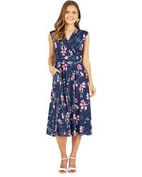 Yumi' - Mesh Stretch Midi Dress With Pockets - Lyst