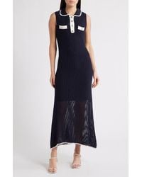 ZOE AND CLAIRE - Polo Sweater Midi Dress - Lyst