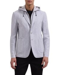 Bugatchi - Cotton Mélange Piqué Blazer With Removable Hooded Bib - Lyst