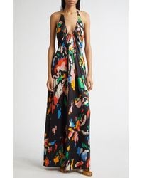 A.L.C. - Al Print Halter Gown - Lyst