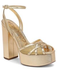 Sam Edelman - Sandy Ankle Strap Platform Sandal - Lyst
