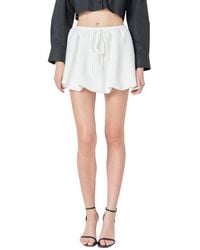 Grey Lab - Bubble Hem Scuba Knit Drawstring Miniskirt - Lyst