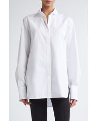 TOTEME - Wingtip Collar Organic Cotton Poplin Button-Up Shirt - Lyst