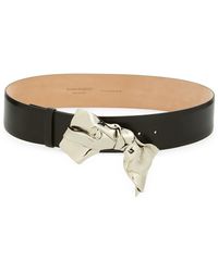 Alexander McQueen - Metal Bow Calfskin Leather Belt - Lyst