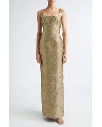 Emilia Wickstead - Micheline Metallic Seersucker Column Gown - Lyst