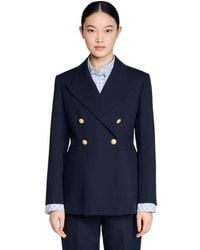 Sandro - Slim-Fit Wool Suit Jacket - Lyst