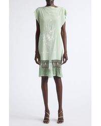 Conner Ives - Piano Shawl Floral Embroidered Fringe Silk Minidress - Lyst