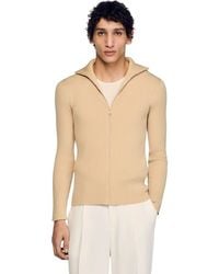 Sandro - Zip Cardigan With Standing Collar - Lyst