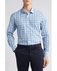 Scott Barber - Microdobby Gingham Button-up Shirt - Lyst