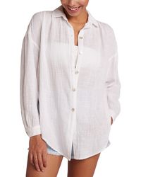 Bella Dahl - Flowy Cotton Blend Button-up Shirt - Lyst