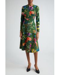 Lela Rose - Lily Floral Tiered Long Sleeve Dress - Lyst