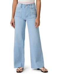 PAIGE - Anessa Welt Pocket High Waist Wide Leg Jeans - Lyst