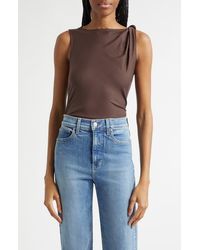 Veronica Beard - Otessa Twist Shoulder Ruched Top - Lyst