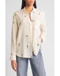 Rails - Charli Palm Tree & Pineapple Linen Blend Button-up Shirt - Lyst