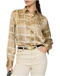 Burberry - Regular Fit Belt Check Viscose Shirt - Lyst