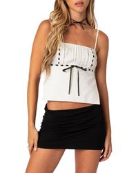 Edikted - Embroidered Ribbon Trim Open Back Camisole - Lyst