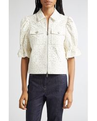 Cinq À Sept - Holly Embroidered Faux Leather Jacket - Lyst