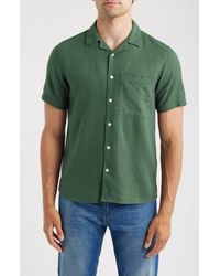 Solid - Allan Solid Linen Blend Camp Shirt - Lyst