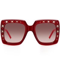 Carolina Herrera - 53mm Crystal Embellished Square Sunglasses - Lyst