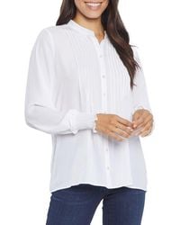 NYDJ - Pleated Peasant Blouse - Lyst