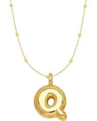 Emma Rae - 14K Plated Bubble Initial Pendant Necklace - Lyst