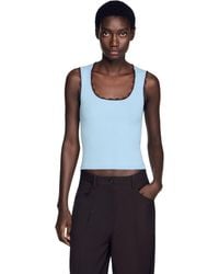 Sandro - Crochet Detail Knit Top - Lyst