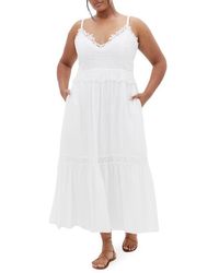 City Chic - Brielle Lace Trim Maxi Sundress - Lyst