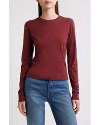 FRAME - Cotton Crewneck Top - Lyst