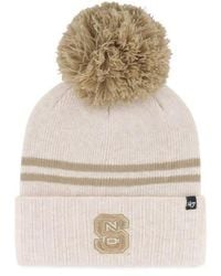 '47 - Nc State Wolfpack Core & Inline Latte Cuffed Knit Hat With Pom - Lyst