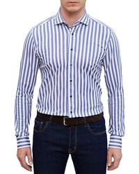 Emanuel Berg - 4flex Modern Fit Stripe Knit Button-up Shirt - Lyst