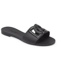 Dolce & Gabbana - Bianca Interlock Slide Sandal - Lyst