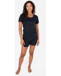 Leveret - Short Cotton Solid Pajama Set - Lyst