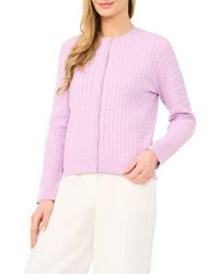 Halogen® - Cable Stitch Cotton Cardigan - Lyst