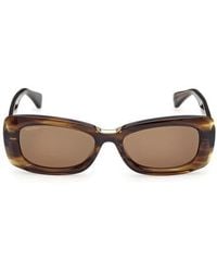 Max Mara - 53Mm Rectangular Sunglasses - Lyst