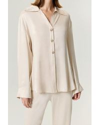 Nocturne - Belted Shirt With Statement Buttons - Lyst