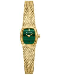 Bulova - Goddess Of Time Malachite Mesh Strap Tonneau Watch, 17Mm - Lyst