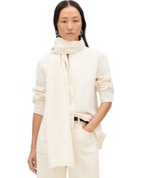 Another Tomorrow - Chambray Bow Blouse - Lyst