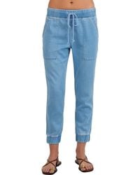 Bella Dahl - Pocket Crop Denim Joggers - Lyst