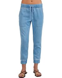 Bella Dahl - Pocket Crop Denim Joggers - Lyst