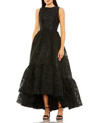 Mac Duggal - Sleeveless Metallic High-Low Brocade Gown - Lyst