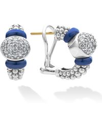 Lagos - Ultra Ceramic & Diamond Caviar Hoop Earrings At Nordstrom - Lyst