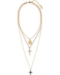 Dolce & Gabbana - Rosary Cross Layered Pendant Necklace - Lyst