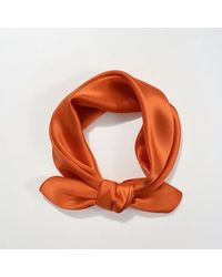 SILKSILKY - Pure Silk Solid Color Square Scarf - Lyst