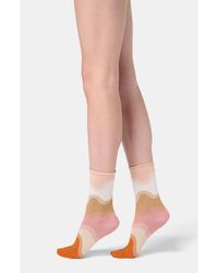 Oroblu - Waves Jacquard Crew Socks - Lyst