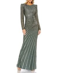 Mac Duggal - Embellished Puff Sleeve Side Knot Gown - Lyst