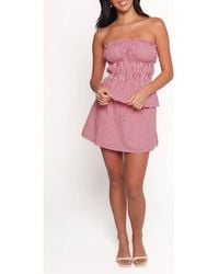Petal & Pup - Luna Strapless Cotton Peplum Top & Skirt Set - Lyst